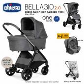 Chicco Bellagio 2 Black Satin Kory Plus trío 3 piezas